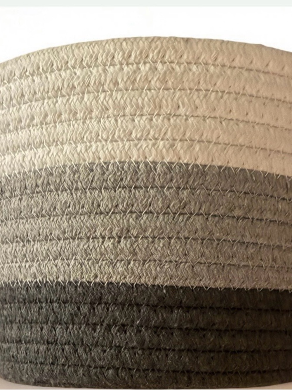 Neutral Striped Rope Storage Basket - Picture 4 of 4